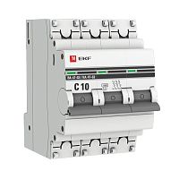 Автоматический выключатель 3P 10А (C) 4,5kA ВА 47-63 EKF PROxima сн/пр