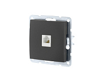 LK60 Розетка RJ-45 кат 5е.с накладкой черный бархат 866108-1
