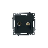 Катрин Розетка TV + RJ-45 черный GLS00-7106-05