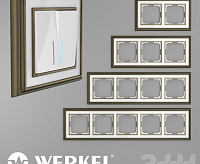 Веркель Рамка на 2 поста (бронза/белый) WL17-Frame-02