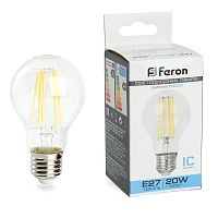 Лампа светодиодная FILAMENT 20W E27 6400K LB-620&nbsp;&nbsp;шар (Feron)