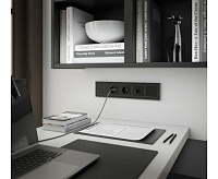 Веркель Розетка телефонная RJ-11 (черный матовый) WL08-RJ-11