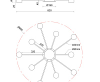 Люстра "ВINNA" 10xGX53 R-950x40-WHITE -220-IP20