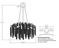 Люстра ROXANA 65 E14x8 R-600x1200-GOLD/CRYSTAL-220-IP20