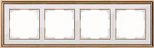 Веркель Рамка на 4 поста (золото/белый) WL17-frame-04 сн/пр