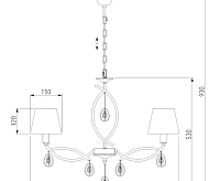Люстра металл 60091/8 перламутровое золото
