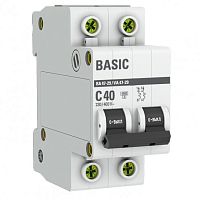 Автоматический выключатель 2P 40А (C) 4,5кА ВА 47-29 EKF Basic сн/пр