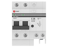 Дифференциальный автомат АД-2 25А/ 30мА (хар. C, AC, электронный, защита 270В) 4,5кА EKF PROxima сн/пр