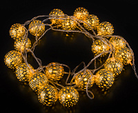 Гирлянда бытовая электрическая нить/золото/теплый белый с эффектом мерцания 400-003