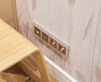 Веркель Накладка для телефонной розетки RJ11  (шампань рифленый) WL10-RJ-11-CP / W1192010 сн/пр