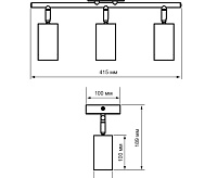 Светильник настенно-потолочный под лампу PCL 0403 3*GU10 WH белый IP20