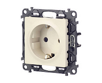 Valena LIFE Розетка 1-ная с/з + лиц панель сл кость 753021/755201