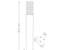 Светильник ландшафтный E27 IP54 DH0805. черный