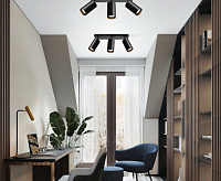 Светильник настенно-потолочный под лампу 3*GU10, черный ML203