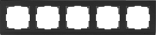 Веркель Рамка на 5 поста (Stark черный) WL04-Frame-05-black