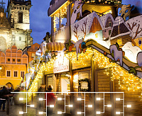 Гирлянда бытовая электрическая бахрома/теплый белый 100-001