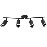 Светильник настенно-потолочный под лампу PCL 0204 4*GU10 BL черный IP20