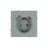 Эмили Розетка 1-местная USB + Type C, платиново-серый, RST00-5119-10