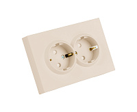 Эмили Розетка 2-местная с/з с защитной шторкой, кашемир, RST16-5114-08