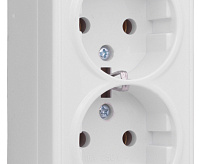 Розетка 2-местная 16А с заземлением EKF EGR16-128-10