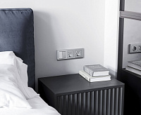 Веркель Выключатель 2-кл (серебро матовое) W1120065