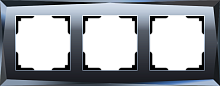 Веркель Рамка на 3 поста  (черный/стекло) W0031208