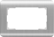 Веркель Рамка для двойной розетки (Stream серебряный рифленый) WL12-Frame-01-DBL
