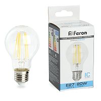 Лампа светодиодная FILAMENT 20W E27 6400K LB-620  шар (Feron)