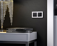 Веркель Рамка на 2 поста (белый) Hammer W0022401