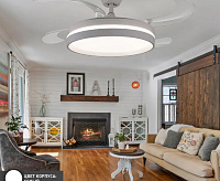 Люстра светодиодная "FAN REGOR" 50W+25W R-APP-480x1060x410-White/White-220-IP20