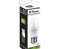 Лампа светодиодная&nbsp;&nbsp;7W E27 4000K LB-97 свеча (Feron)