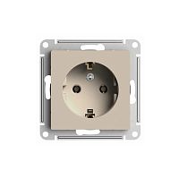 AtlasDesign Песочный Розетка с/з 16А ATN001243
