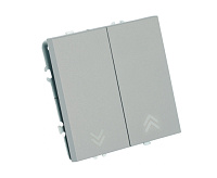 Эмили Выключатель 2кл самовозвратный платиново-серый RSW10-5113-10