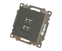 Катрин Розетка USB 2-ая 2.1A графит GLS10-7115-06