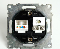 Катрин Розетка TV + RJ-45 черный GLS00-7106-05