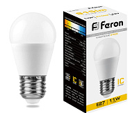 Лампа светодиодная 11W E27 2700K LB-750 шар (Feron)