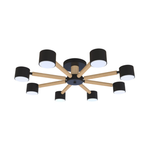 Люстра CL-DOT-R001-GX53*8 BLACK+WOOD BK